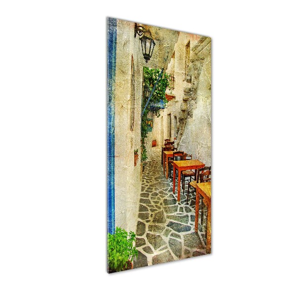 Quadro acrilico verticale Taverne greche