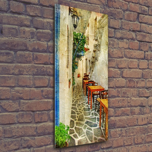 Quadro acrilico verticale Taverne greche