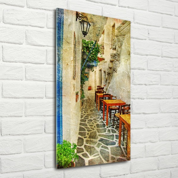 Quadro acrilico verticale Taverne greche