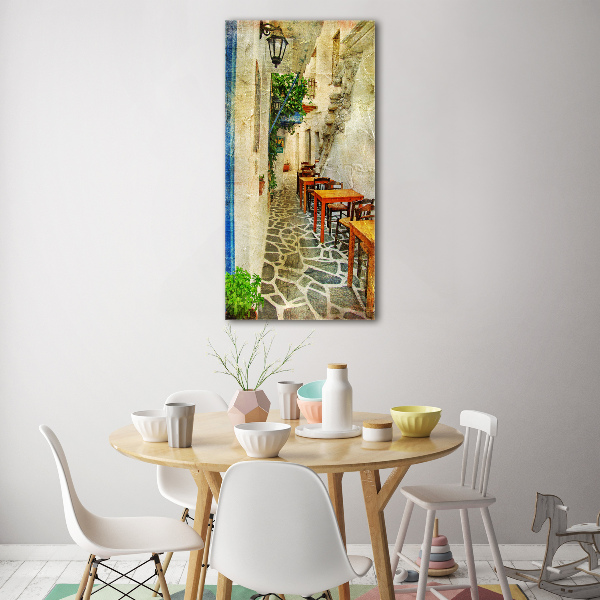 Quadro acrilico verticale Taverne greche