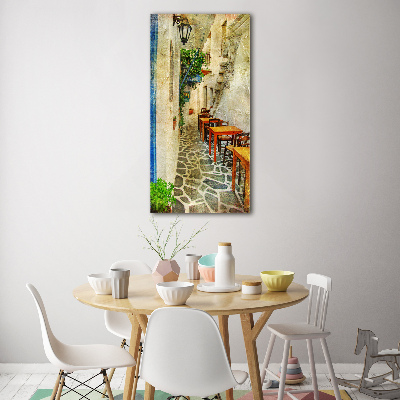 Quadro acrilico verticale Taverne greche