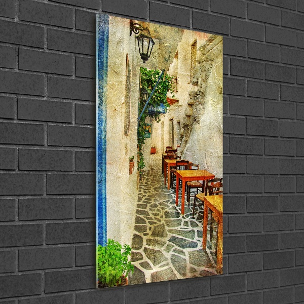 Quadro acrilico verticale Taverne greche