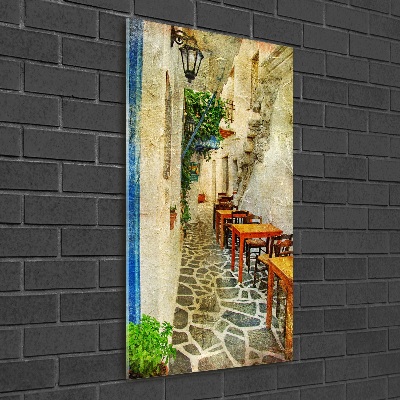Quadro acrilico verticale Taverne greche