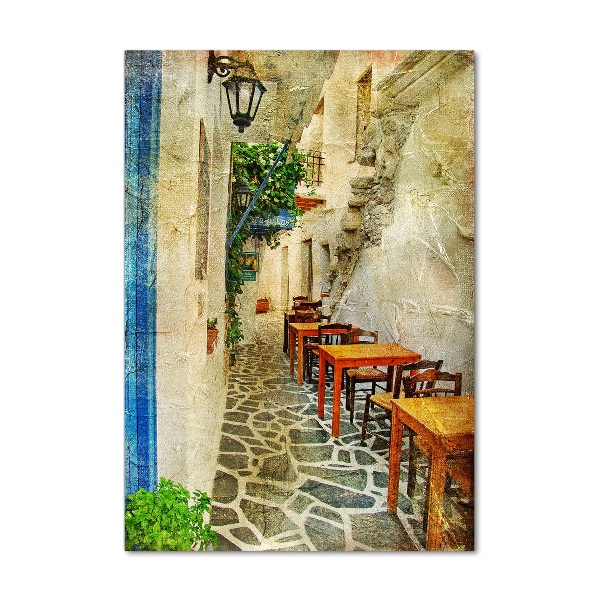 Quadro acrilico verticale Taverne greche