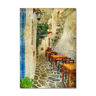 Quadro acrilico verticale Taverne greche