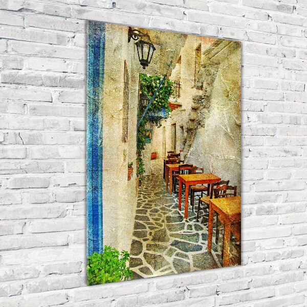 Quadro acrilico verticale Taverne greche
