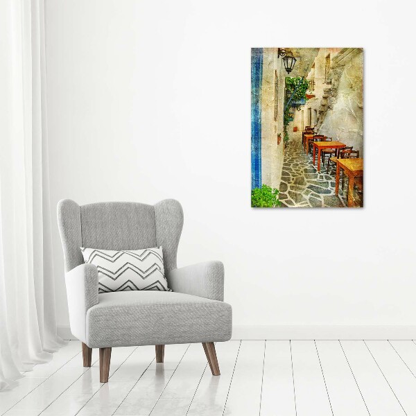 Quadro acrilico verticale Taverne greche
