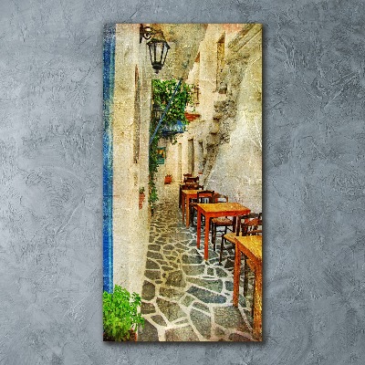 Quadro acrilico verticale Taverne greche