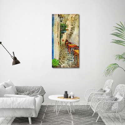 Quadro acrilico verticale Taverne greche