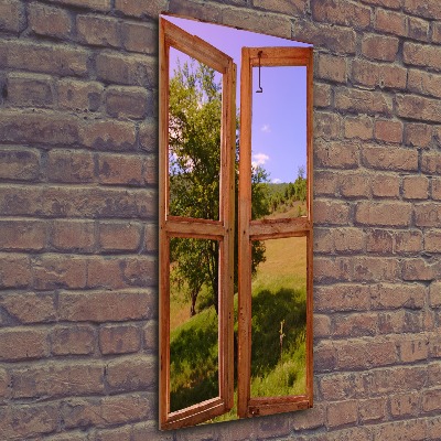 Quadro acrilico verticale Il paesaggio fuori dalla finestra