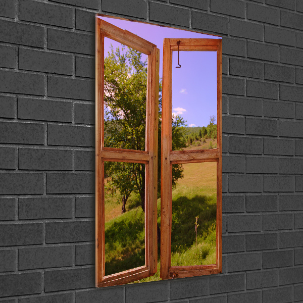 Quadro acrilico verticale Il paesaggio fuori dalla finestra