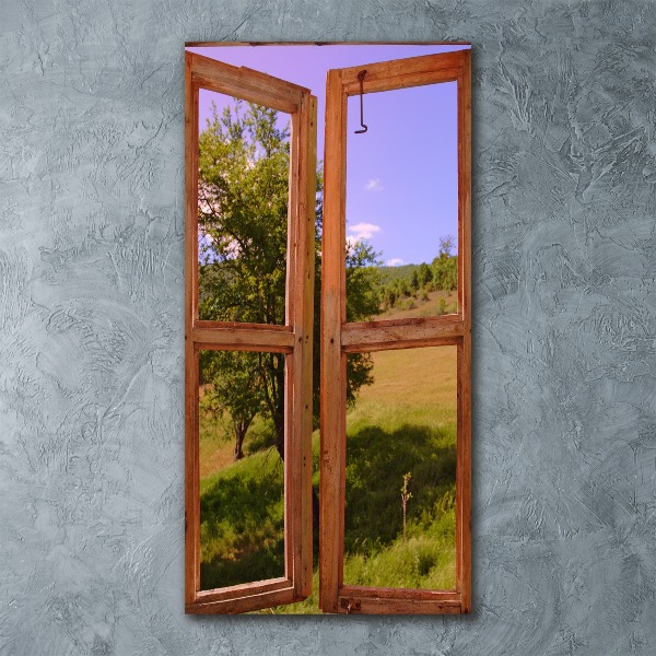 Quadro acrilico verticale Il paesaggio fuori dalla finestra