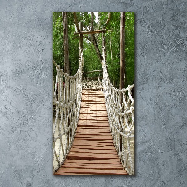 Quadro stampa su vetro acrilico verticale Ponte di corda