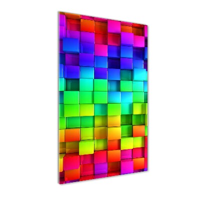 Quadro vetro acrilico verticale Scatole colorate