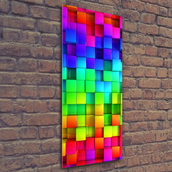 Quadro vetro acrilico verticale Scatole colorate