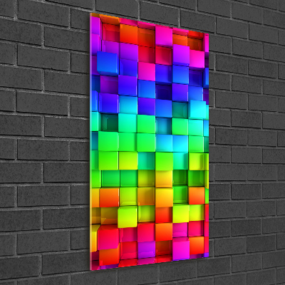 Quadro vetro acrilico verticale Scatole colorate