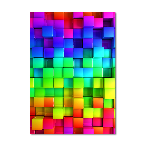 Quadro vetro acrilico verticale Scatole colorate