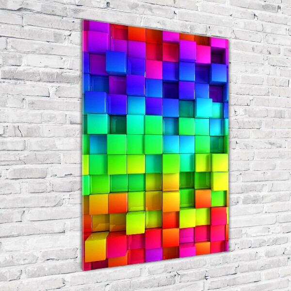 Quadro vetro acrilico verticale Scatole colorate