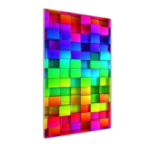 Quadro vetro acrilico verticale Scatole colorate