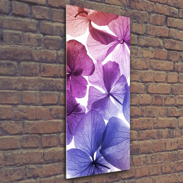 Quadro vetro acrilico verticale Fiori viola