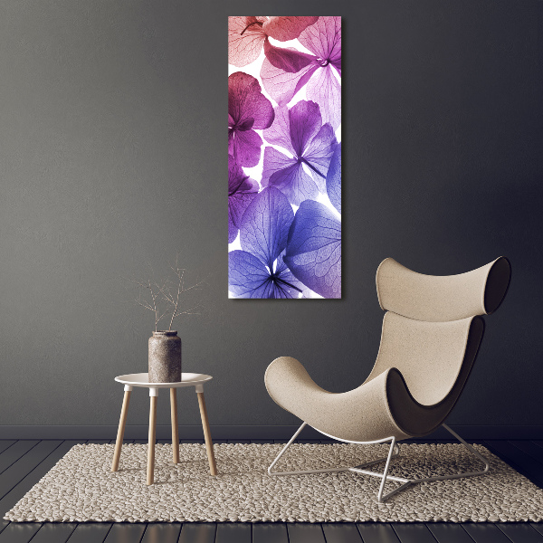 Quadro vetro acrilico verticale Fiori viola