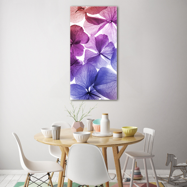 Quadro vetro acrilico verticale Fiori viola
