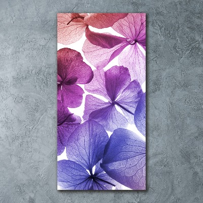 Quadro vetro acrilico verticale Fiori viola