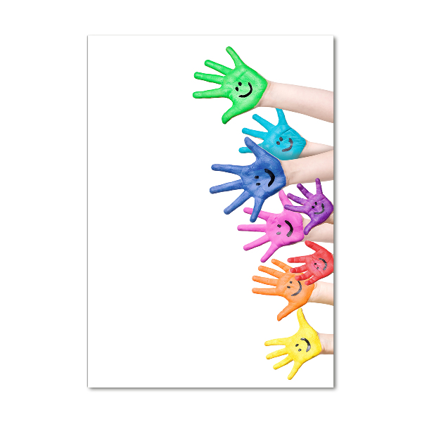 Quadro in vetro acrilico verticale Mani dipinte