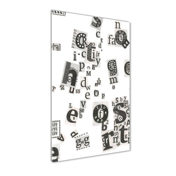 Quadro stampa su vetro acrilico verticale Lettere da un giornale