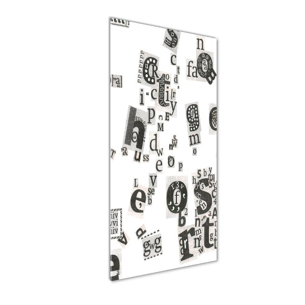 Quadro stampa su vetro acrilico verticale Lettere da un giornale