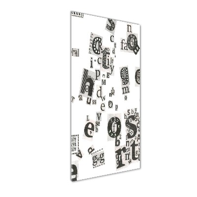 Quadro stampa su vetro acrilico verticale Lettere da un giornale