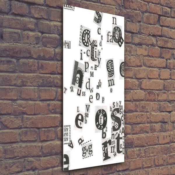 Quadro stampa su vetro acrilico verticale Lettere da un giornale