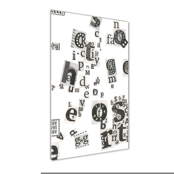 Quadro stampa su vetro acrilico verticale Lettere da un giornale