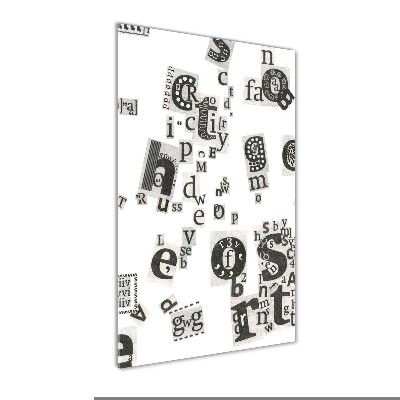 Quadro stampa su vetro acrilico verticale Lettere da un giornale