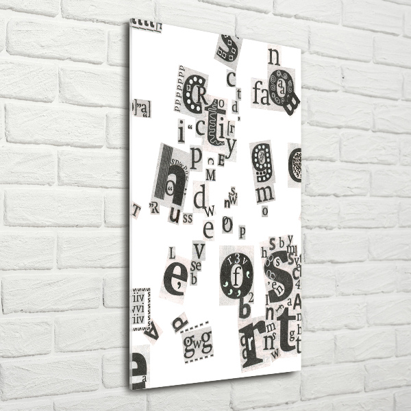 Quadro stampa su vetro acrilico verticale Lettere da un giornale