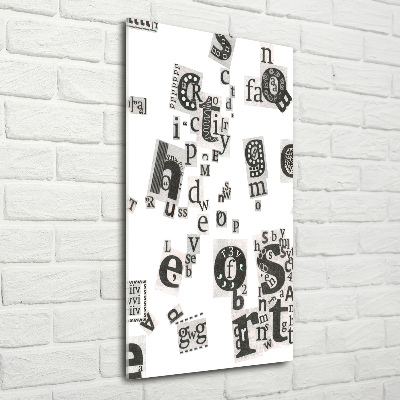 Quadro stampa su vetro acrilico verticale Lettere da un giornale
