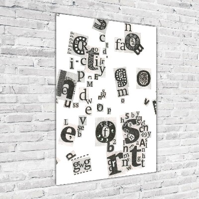 Quadro stampa su vetro acrilico verticale Lettere da un giornale