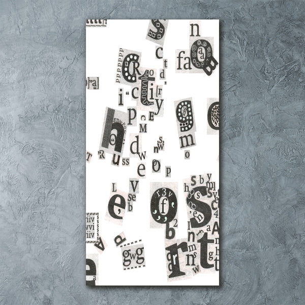 Quadro stampa su vetro acrilico verticale Lettere da un giornale