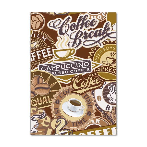 Quadro in vetro acrilico verticale Caffetteria