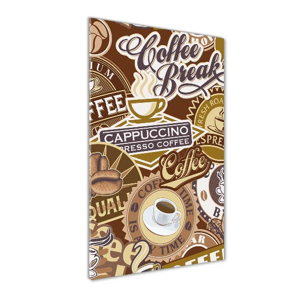 Quadro in vetro acrilico verticale Caffetteria