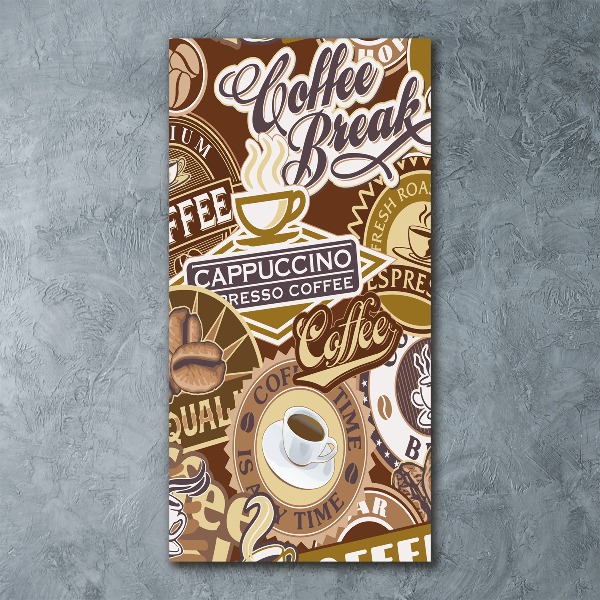 Quadro in vetro acrilico verticale Caffetteria