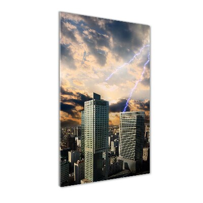 Quadro in vetro acrilico verticale Tempesta su Varsavia