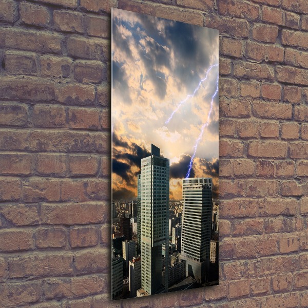 Quadro in vetro acrilico verticale Tempesta su Varsavia