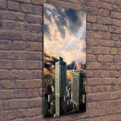 Quadro in vetro acrilico verticale Tempesta su Varsavia