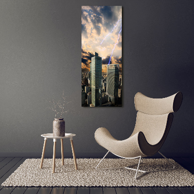 Quadro in vetro acrilico verticale Tempesta su Varsavia