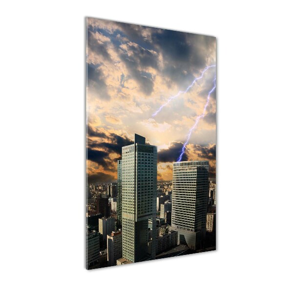 Quadro in vetro acrilico verticale Tempesta su Varsavia