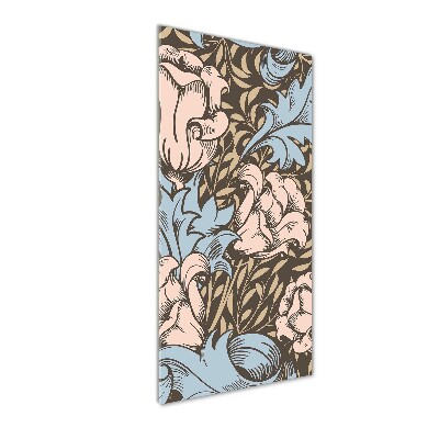 Quadro vetro acrilico verticale Fiori e foglie