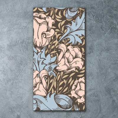 Quadro vetro acrilico verticale Fiori e foglie