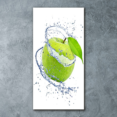 Quadro in vetro acrilico verticale Mele verdi