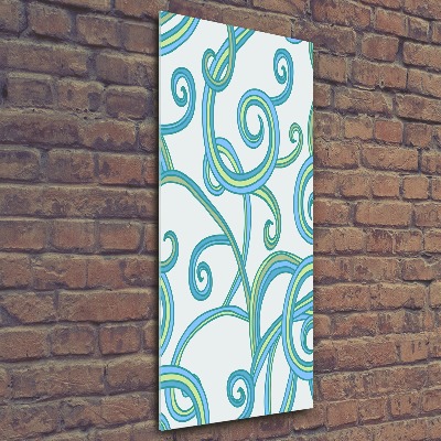 Quadro stampa su vetro acrilico verticale Spirali astratte